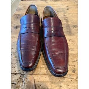 Ermenegildo Zegna Penny Loafer Mens EU10.5/US 11.5 Brown/Burgundy Leather  Shoes